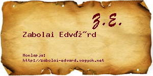 Zabolai Edvárd névjegykártya